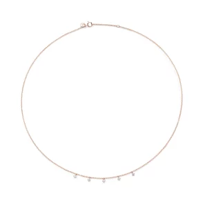 Multi Solitaire Collana in Oro Rosa 18 KT e Diamanti  Ref.CL479